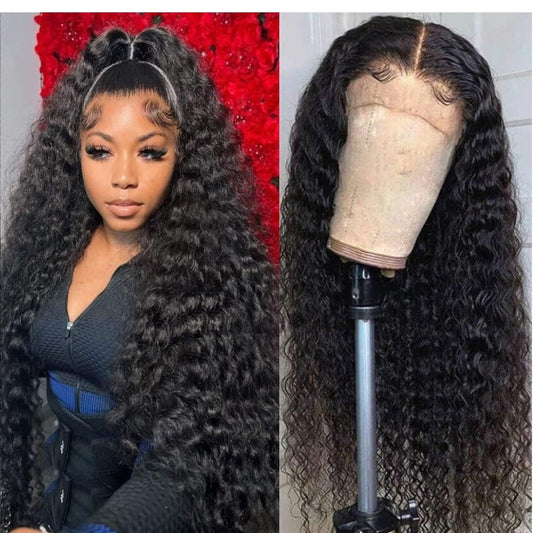 Deep wave lace front wig